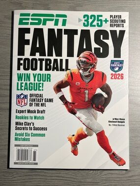 ESPN Fantasy Football 2026 Magazine 325+ Scouting Reports -New Other See Details